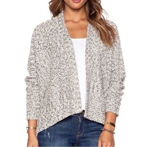 360 Sweater Grey Cream Metallic Open Front Marled Knit Harlow Cardigan Revolve